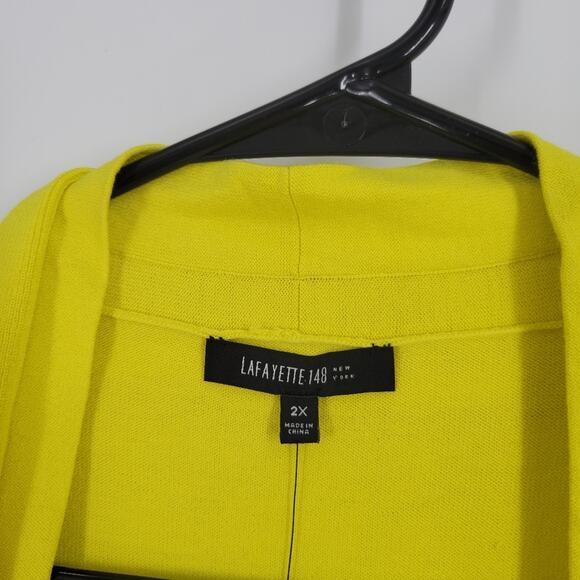 Lafayette New York 148 Parakeet Open Front Peplum Back Long Sleeve Cardigan 2X - Picture 8 of 10